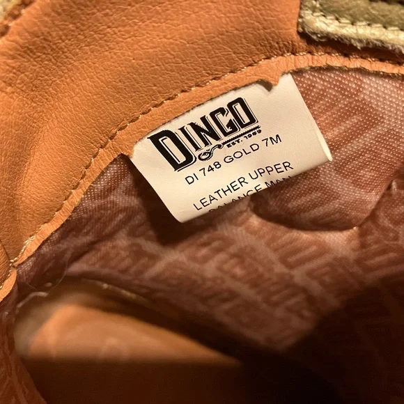 Dingo Metallic Gold Primrose Floral Embroidered Heeled Boots - Picture 4 of 8